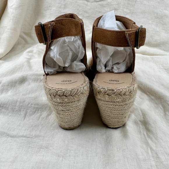 Gap Espadrille Braided Wedge Heel Open Peep Toe Summer Shoe Size 9 - Picture 9 of 10